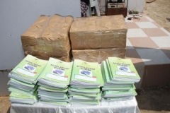 Exercise books distributed to the students
